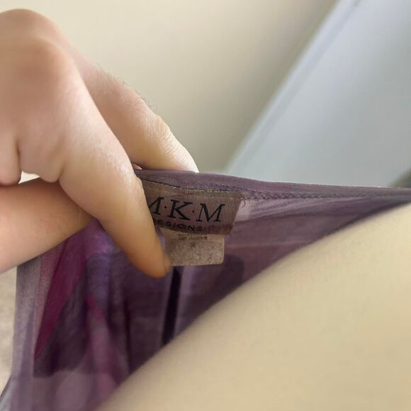 MKM Purple Whimsigoth Asymetrical Wrap Top - Picture 3 of 4